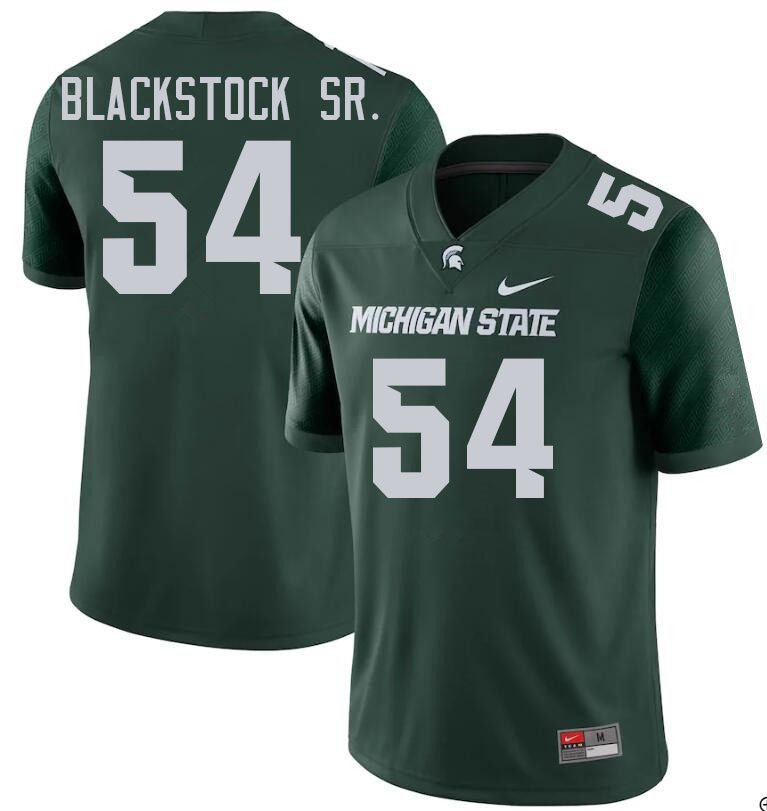 Men #54 Keyshawn Blackstock Sr. Michigan State Spartans College Football Jerseys Stitched Sale-Green